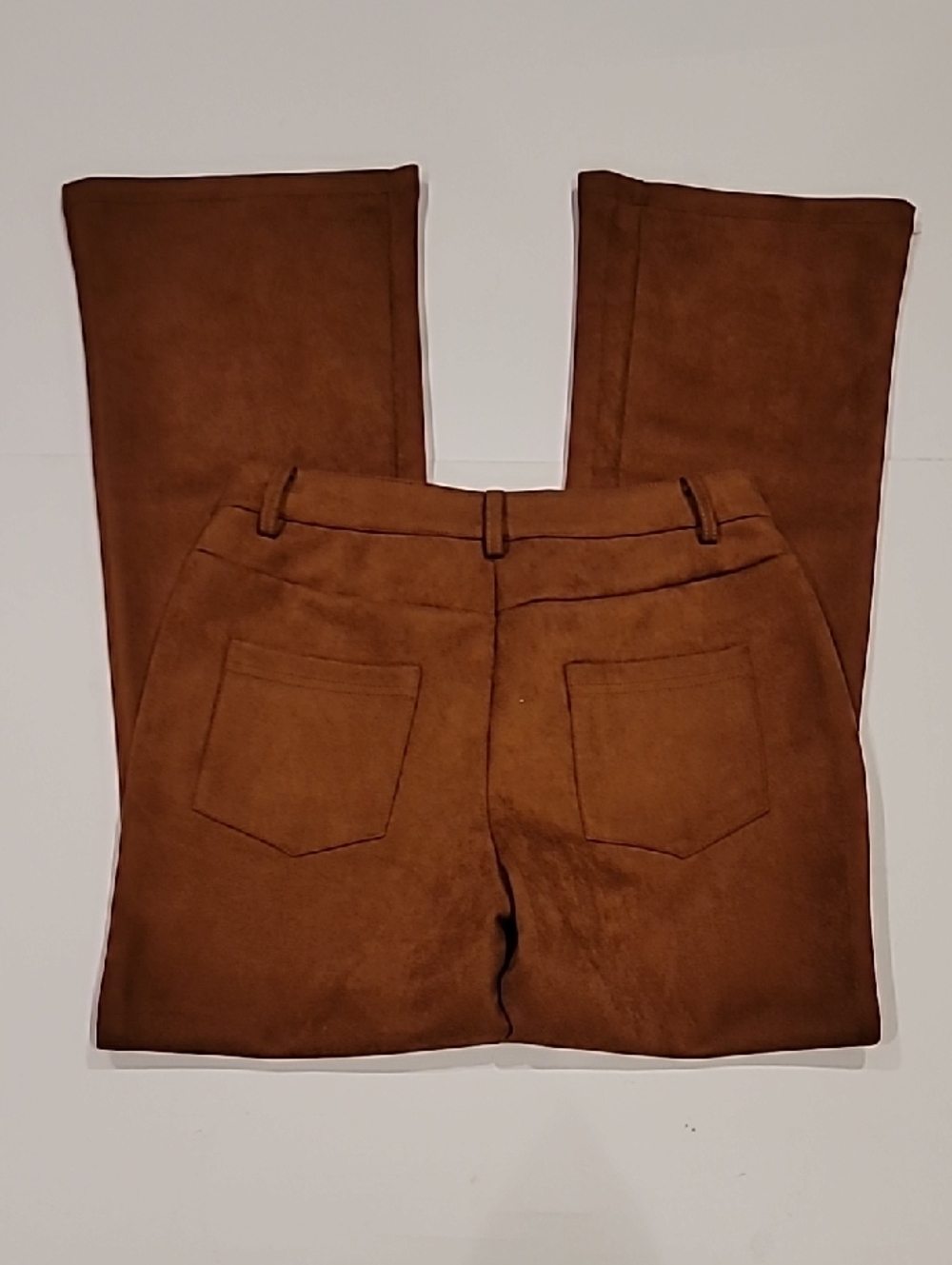 Carhartt Burnt Orange Faux Suede Flare Jeans Patch Logo Detail Small - Picture 4 of 12